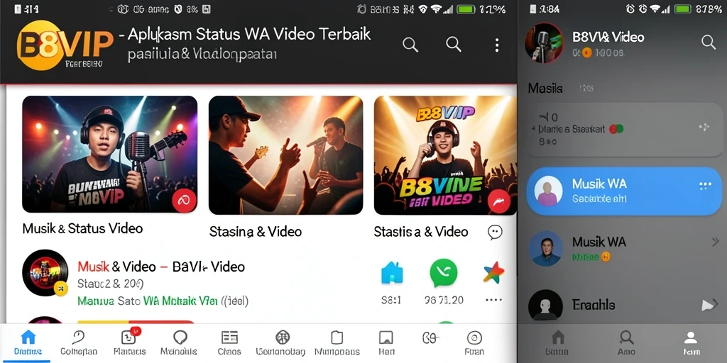 Tampilan antarmuka B8VIP yang user-friendly untuk status video.