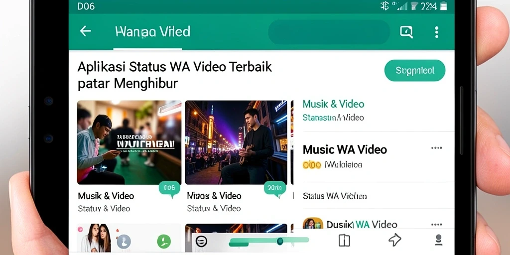 Antarmuka aplikasi D06 untuk mengunduh Status WA Video.