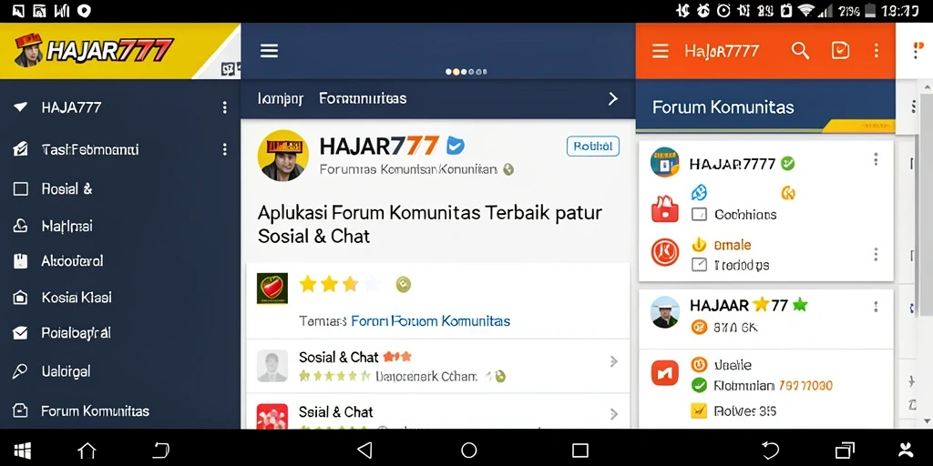 Tampilan antarmuka pengguna aplikasi HAJAR777 yang interaktif dan menarik.