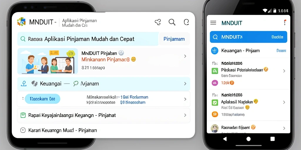 Antarmuka pengguna aplikasi MNDUIT untuk pengajuan pinjaman yang sederhana.
