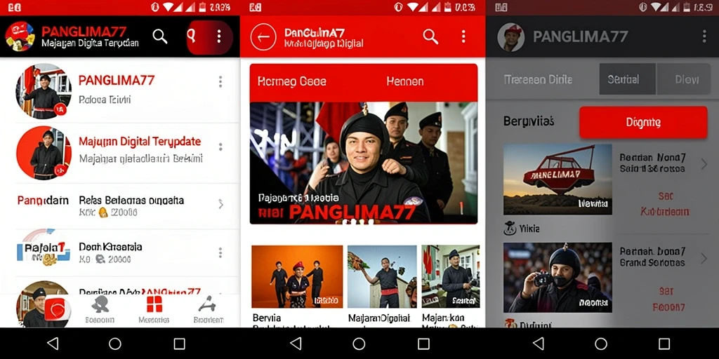 Tampilan antarmuka aplikasi Majalah Digital PANGLIMA77 yang modern.