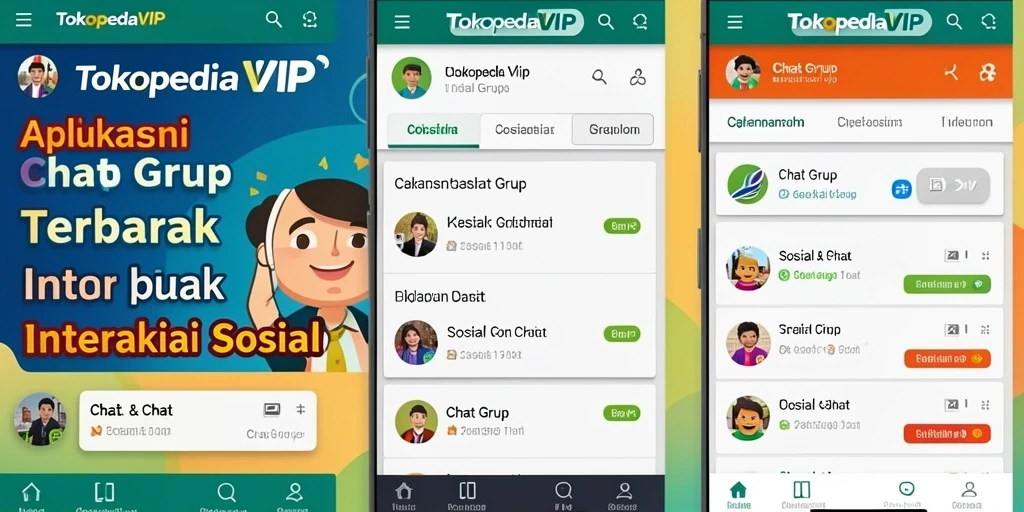 Antarmuka aplikasi TOKOPEDIAVIP yang sederhana dan efektif.
