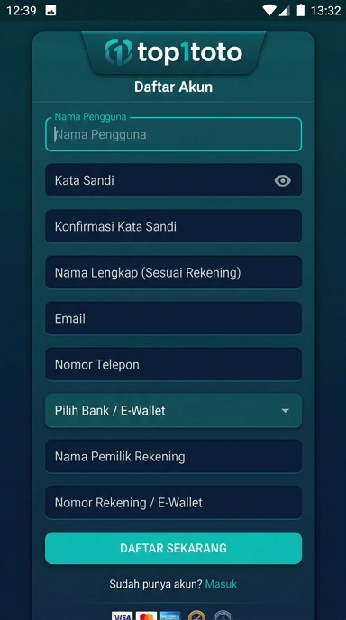 Cara Mudah Registrasi Akun top1toto untuk Android